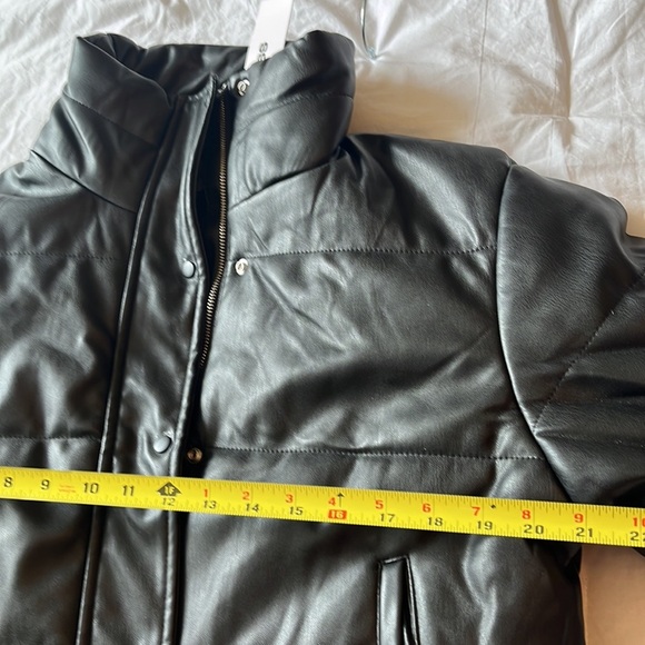 MOTO JACKET Faux leather cropped Quilted Lined NEW TAG Sz L Vigoss lines quilted - Picture 9 of 11